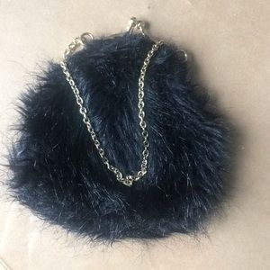 Faux fur purse 👛 little black bag from H&M